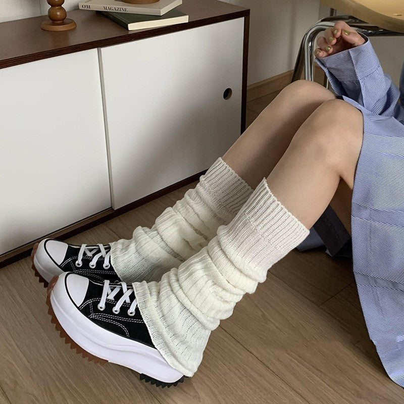 Cozy Striped Bunching Socks – Soft Knitted Leg Warmers