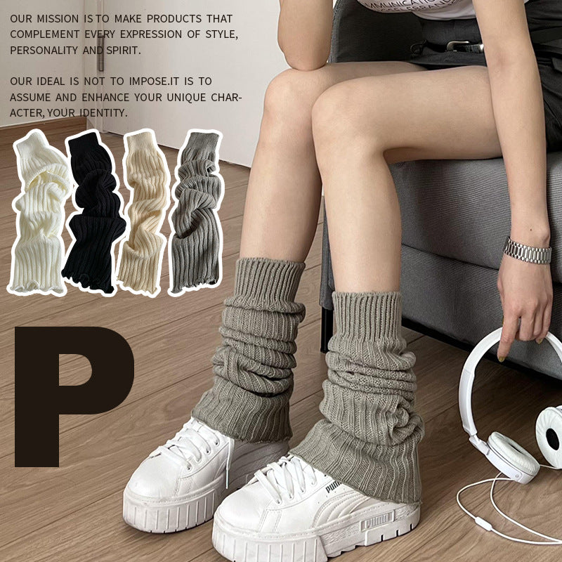 Cozy Striped Bunching Socks – Soft Knitted Leg Warmers